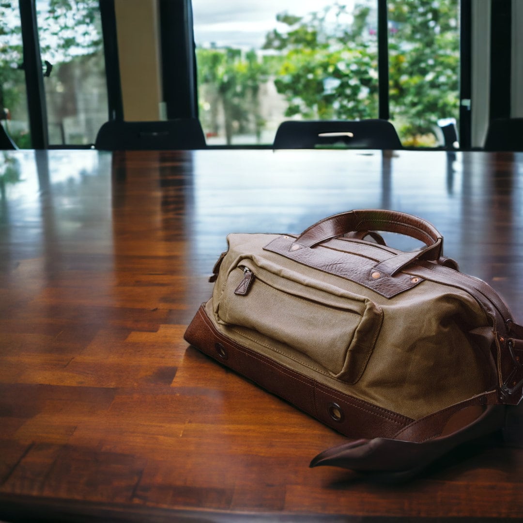 Brown, Large Men's Leather Duffle Bag, Travel Holdall