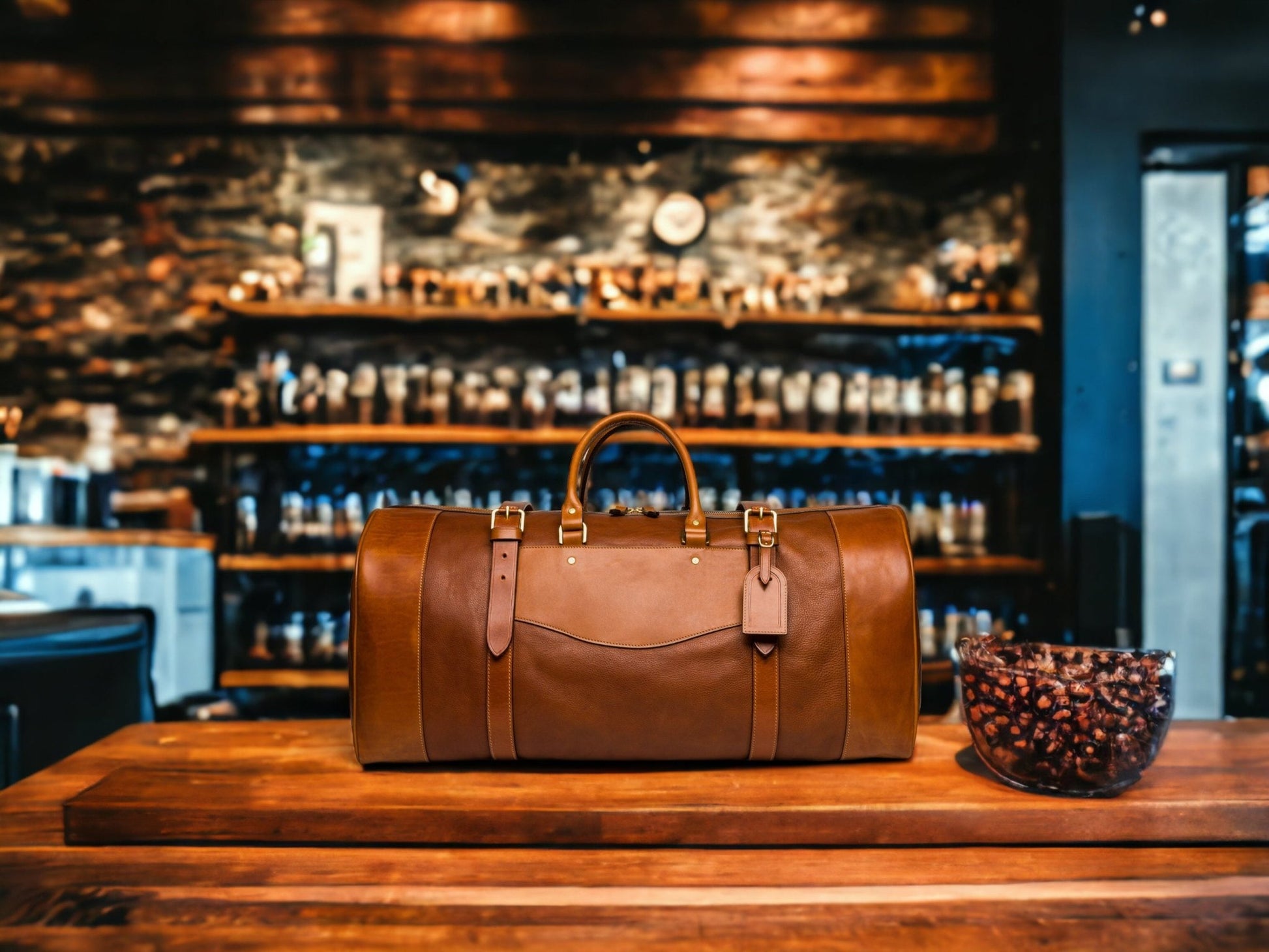 Brown | Large Men's Leather Duffle Bag | Travel Holdall | Luggage | Carry All Holdall |  Leather Luggage | Carry on Baggage  | Suitcase  99percenthandmade   