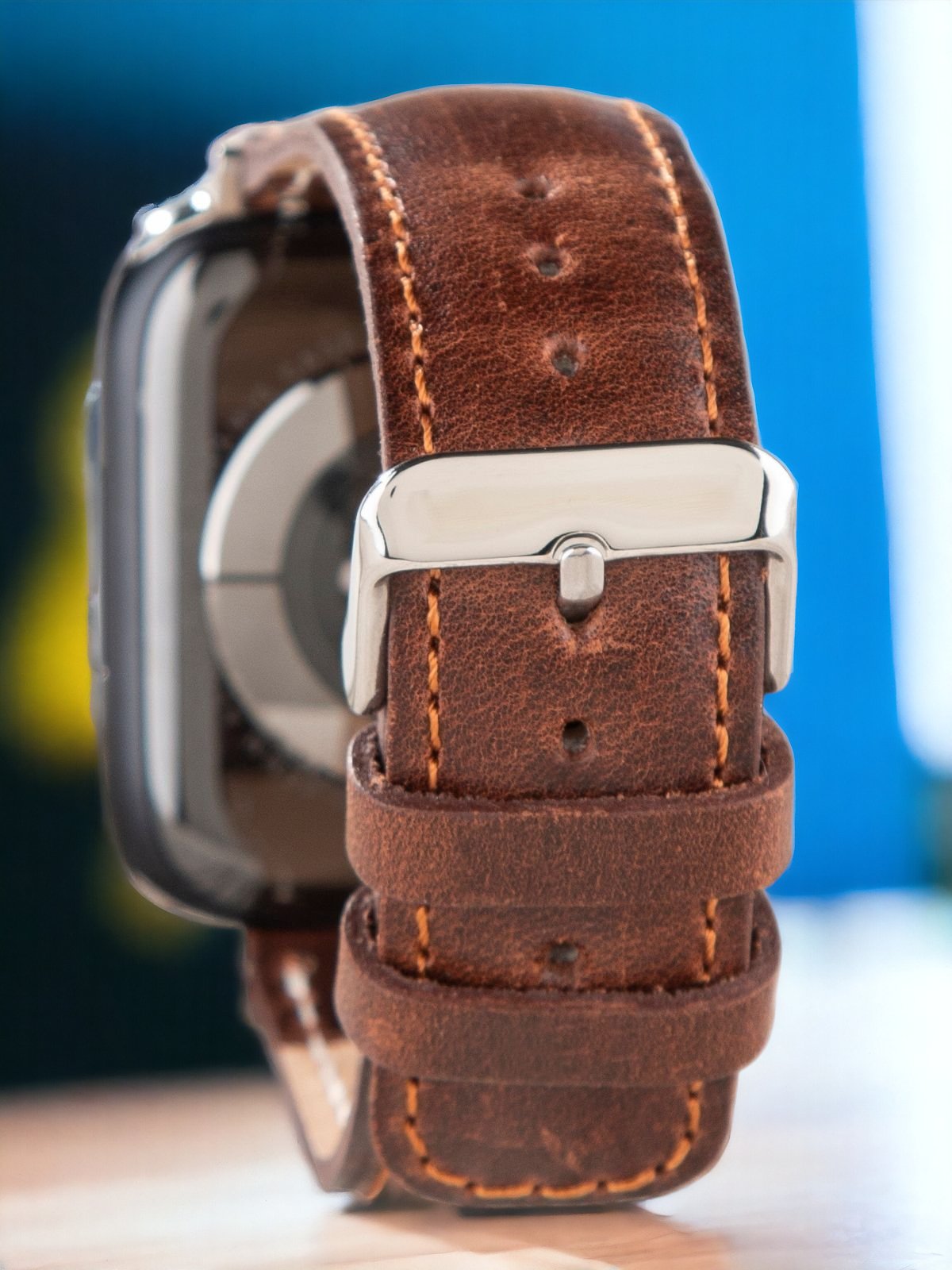Brown Leather Apple Watch Strap  99percenthandmade   