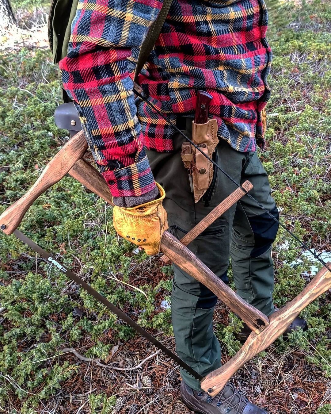 Bushcraft Handmade Bucksaw, Swedish Bow Saw,  Easy and safe to carry when folded.  99percenthandmade   