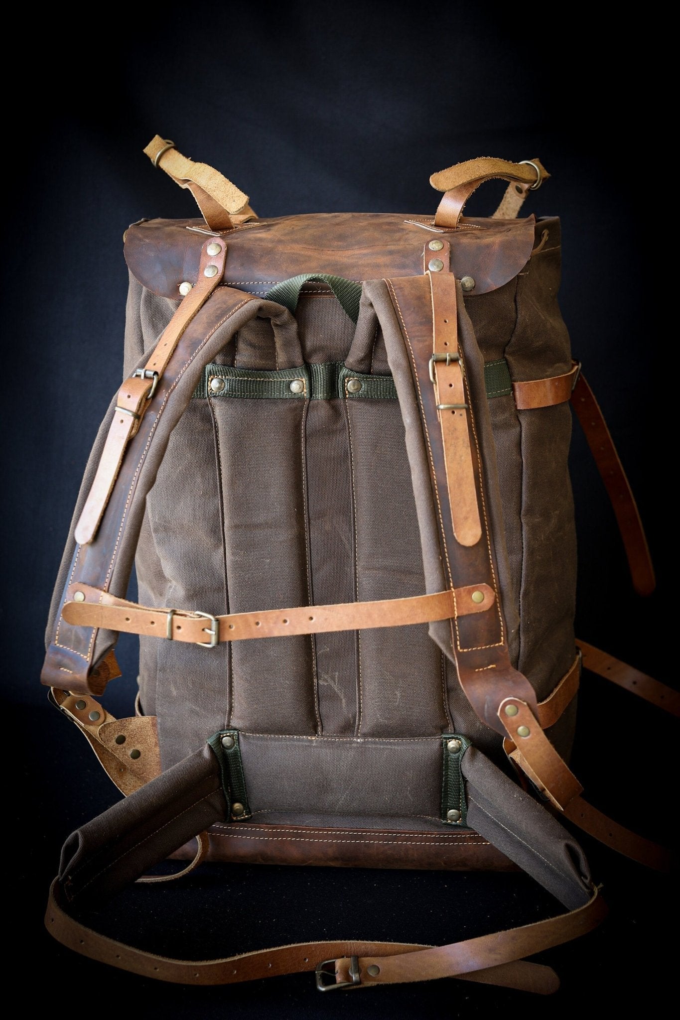 Bushcraft Handmade Wax Canvas Backpack | Leather Backpack | Travel | Camping | Fishing  | Hunting | Bushcraft | 50Liters | Personalization  99percenthandmade   
