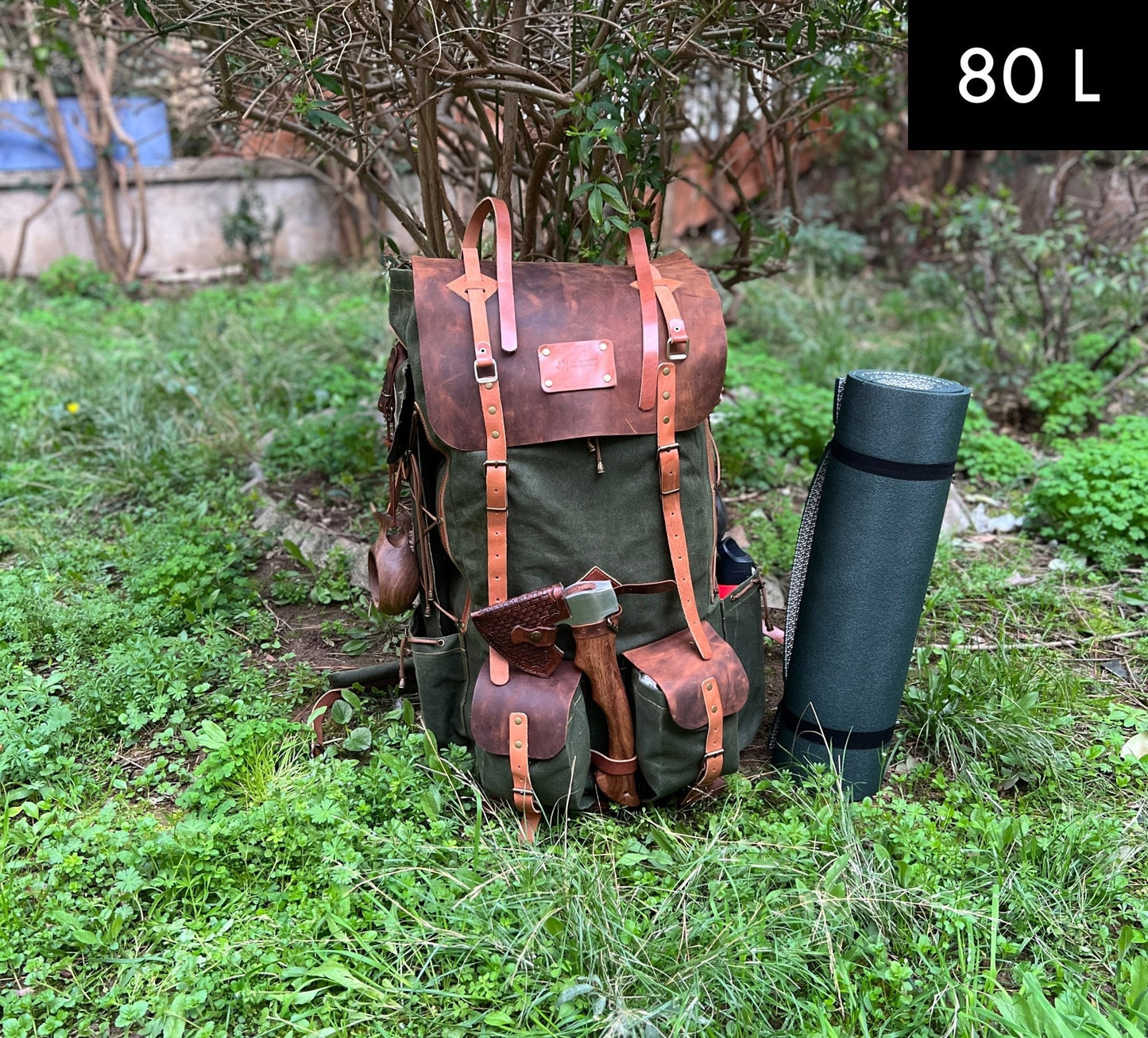 Camping Backpack | Camping Backpacks | 24 Hours Tested Backpack | 30 Liter to 50L Size Options | Brown, Green, Black, Black, White Colors bushcraft backpack - camping backpack - hiking backpack 99percenthandmade   