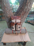 Camping Backpack | Camping Backpacks | Leather and Waxed Canvas | Camping Design Awards | Handmade Leather and Waxed Backpack for Travel, Camping, Hunting, Hiking | 45 Liter | Personalization bushcraft - camping - hiking backpack 99percenthandmade   