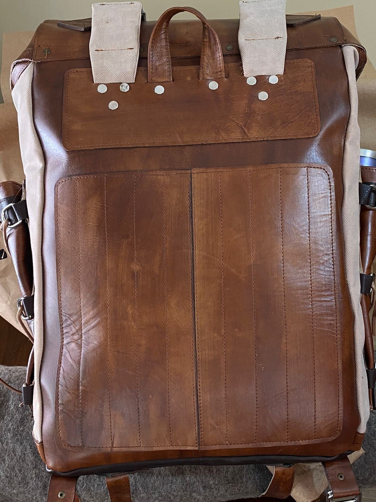 Camping Backpack | Camping Backpacks | Leather and Waxed Canvas | Camping Design Awards | Handmade Leather and Waxed Backpack for Travel, Camping, Hunting, Hiking | 45 Liter | Personalization bushcraft - camping - hiking backpack 99percenthandmade   