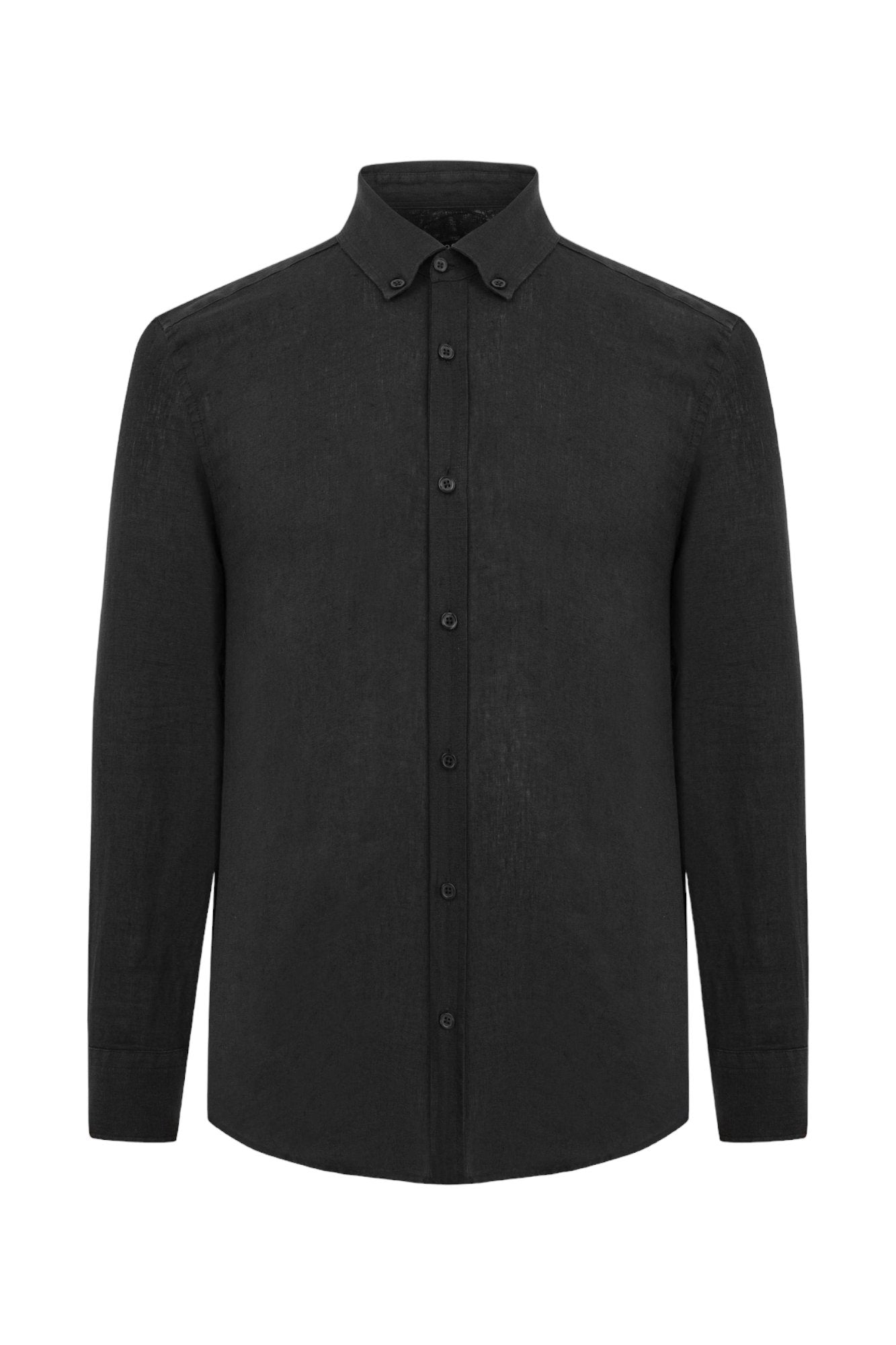 Classic Fit Linen Black Long Sleeve Shirt Shirt 99percenthandmade   