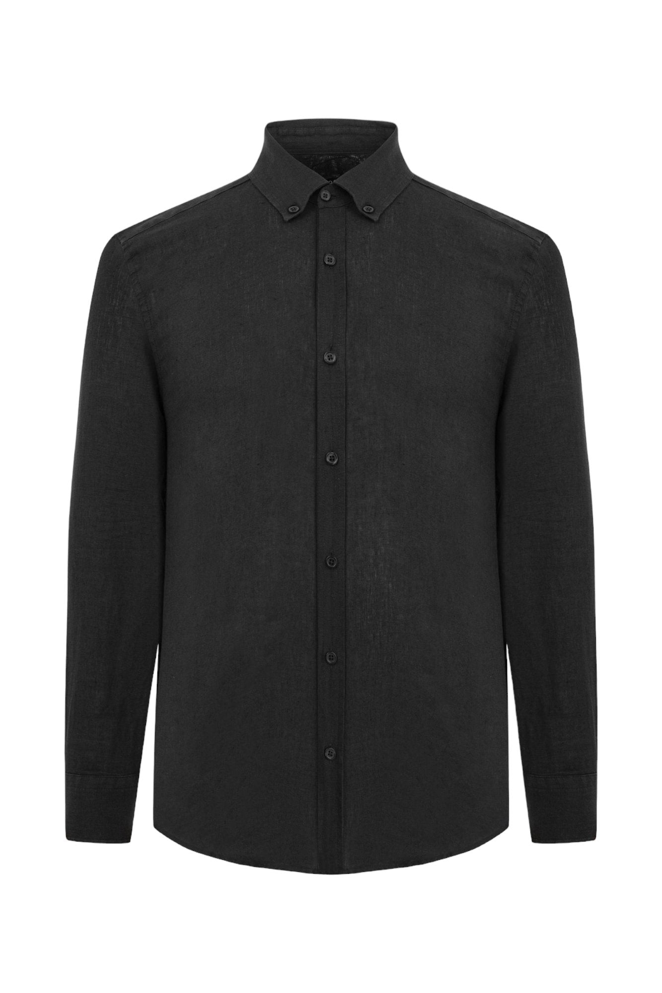 Classic Fit Linen Black Long Sleeve Shirt Shirt 99percenthandmade   