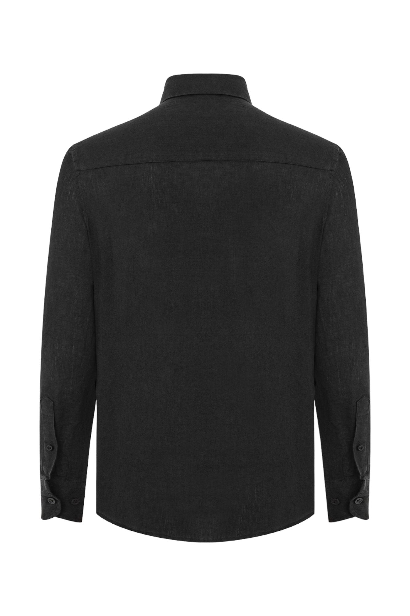 Classic Fit Linen Black Long Sleeve Shirt Shirt 99percenthandmade   