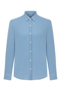 Classic Fit Linen Blue Long Sleeve Shirt Shirt 99percenthandmade   