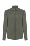 Classic Fit Linen Green Long Sleeve Shirt Shirt 99percenthandmade   