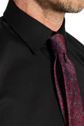 Classic Fit Long Sleeve Cotton Satin Black Shirt 99percenthandmade   