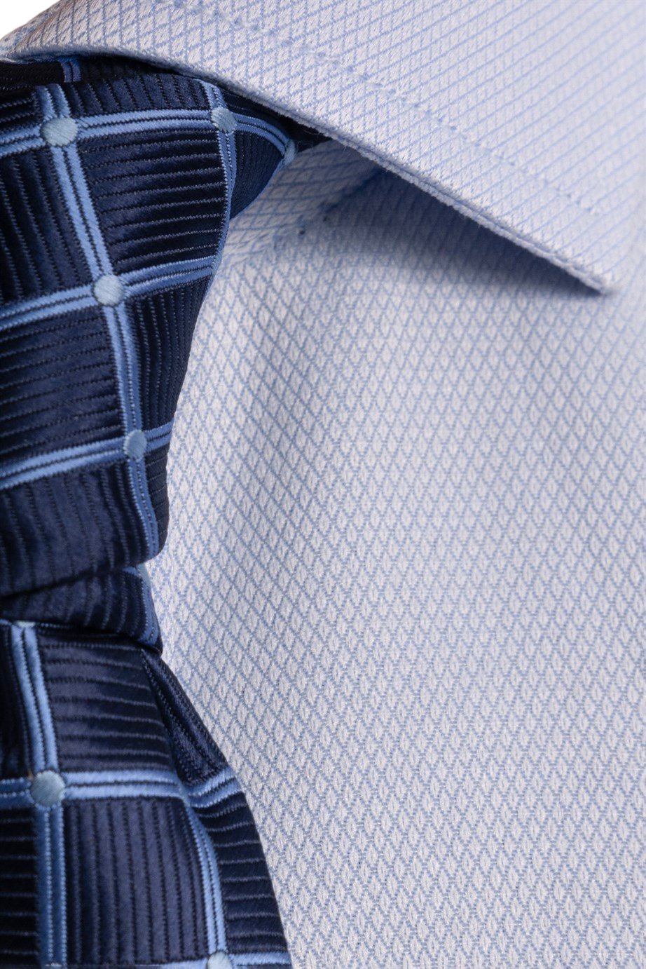 Classic Fit Long Sleeve Cotton Satin Blue Shirt 99percenthandmade   