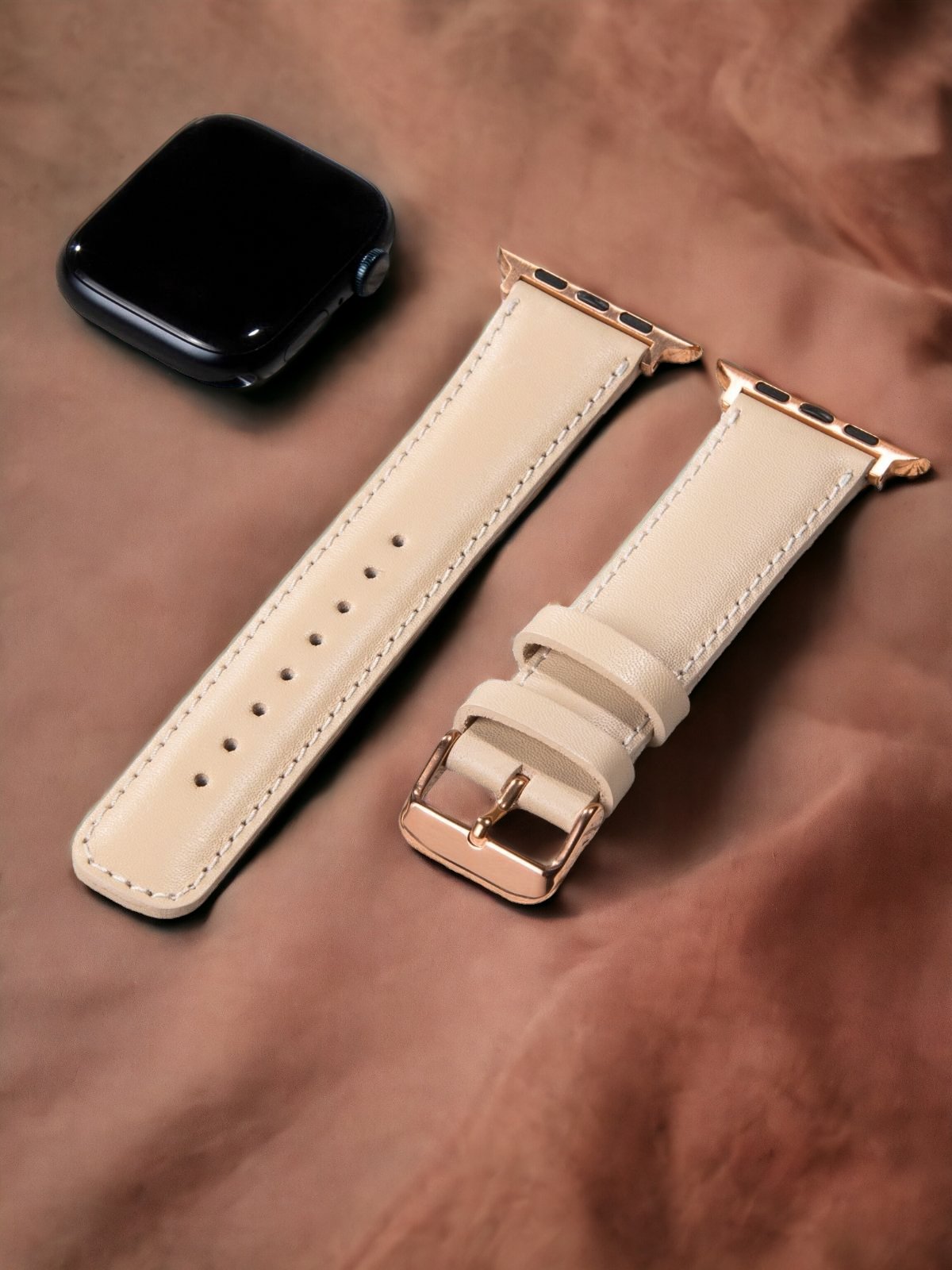 Cream Leather Apple Watch Extra Strap  99percenthandmade   