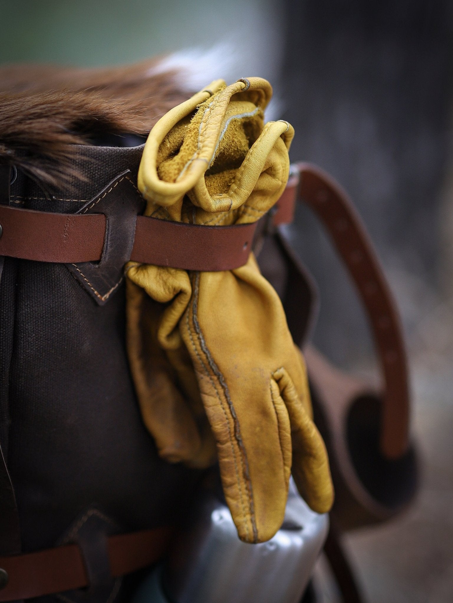 custom leather backpack new mexico Custom Leather-Canvas Backpack with Fur Flap, You can Redesign-Customize the item