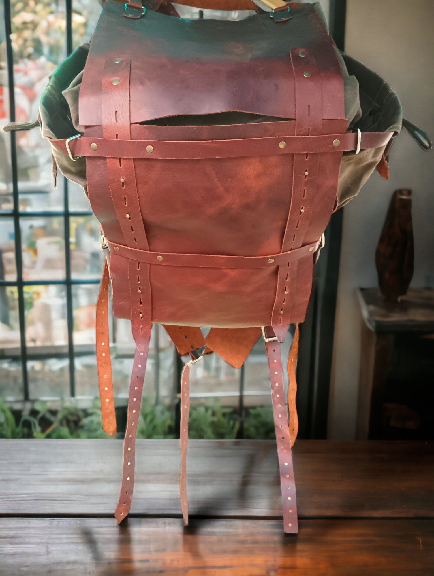 Daypack | Handmade | Leather Canvas Backpack | Brown - Beige colour options | Bushcraft Backpack | Camping Backpack | Hiking Backpack | Travel Backpack bushcraft - camping - hiking backpack 99percenthandmade   