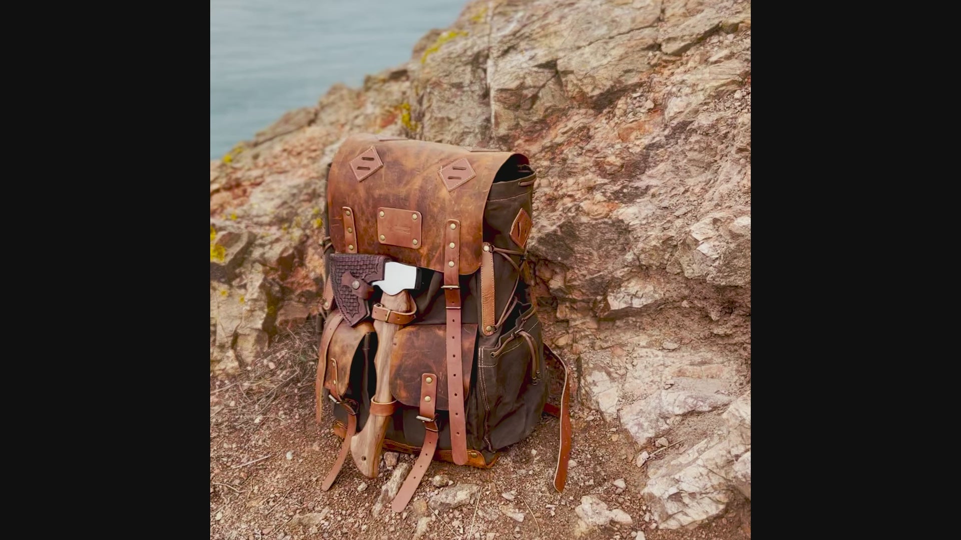 24 Hours Tested Backpack | 50L | Custom | Leather | Canvas | Bushcraft Backpack | Camping Backpack | Bushcraft | Camping | Hiking | Bag | Rucksack bushcraft backpack - camping backpack - hiking backpack 99percenthandmade