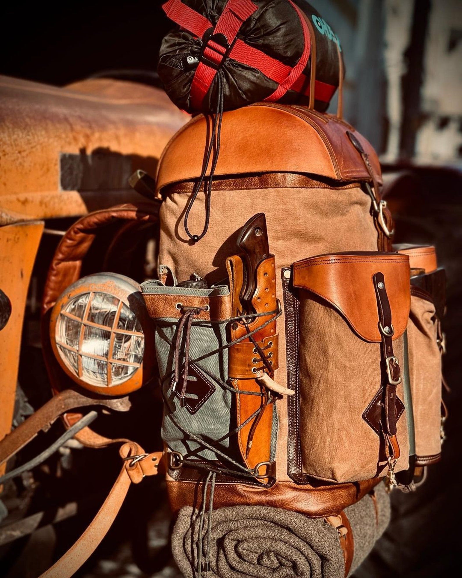 For Shane | Handmade Leather, Waxed Backpack for Travel, Camping, Hunting, Bushcraft, Hiking | 45 Liter | Survival | Personalization bushcraft - camping - hiking backpack 99percenthandmade   