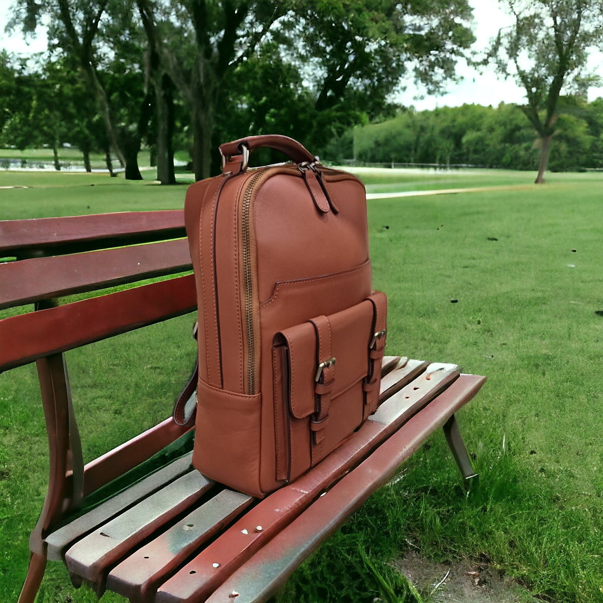 Full Leather Handmade Daypack, Brown,Tan,Black, Blue color, 20-30 Liter options. Laptop pocket premimum leather, Citypack, Daily use  99percenthandmade   