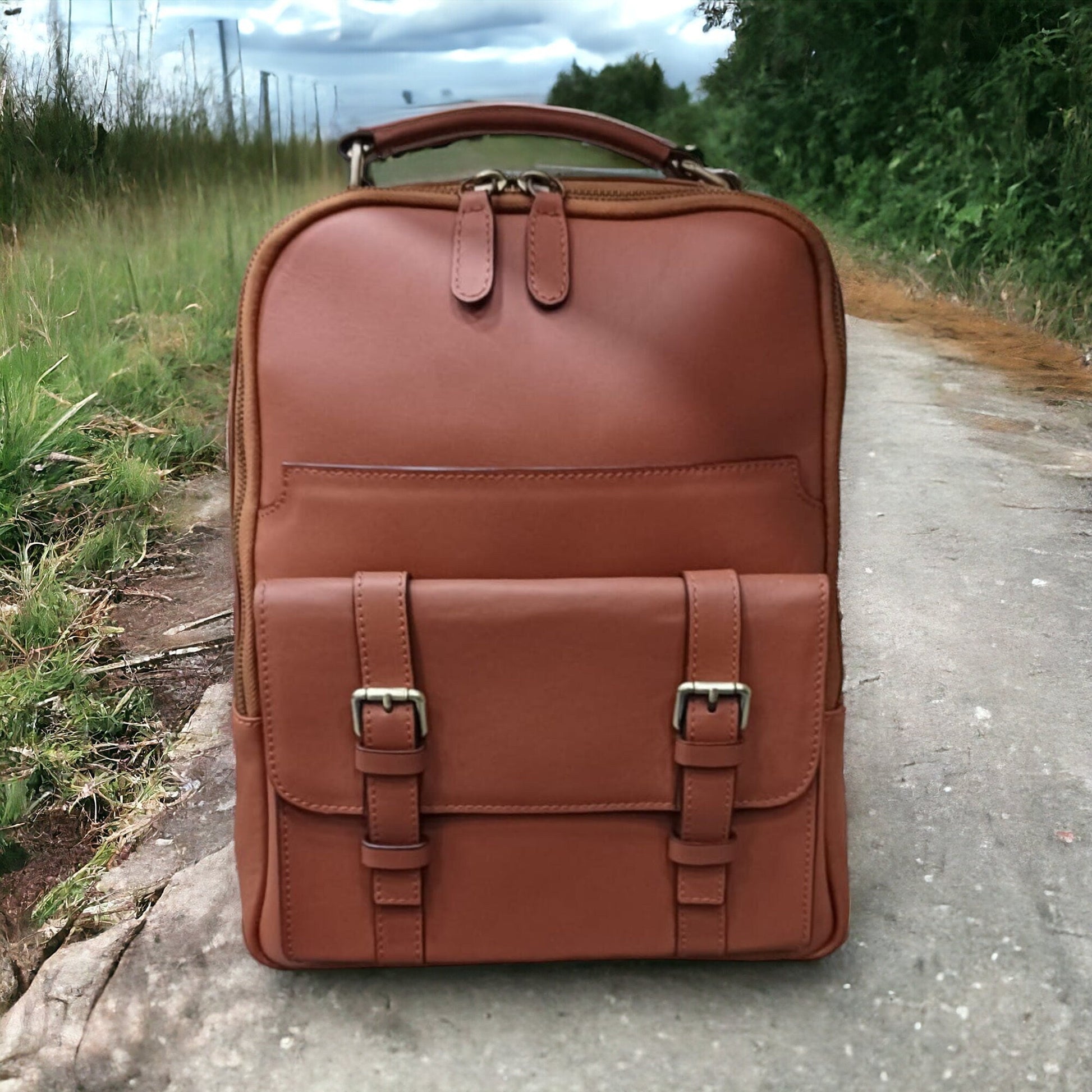 Full Leather Handmade Daypack, Brown,Tan,Black, Blue color, 20-30 Liter options. Laptop pocket premimum leather, Citypack, Daily use  99percenthandmade   