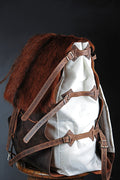 Fur Leather Backpack | Fur | Handmade Waxed Canvas Backpack for Travel, Camping, Bushcraft | 30,40,50 Litres option  99percenthandmade   