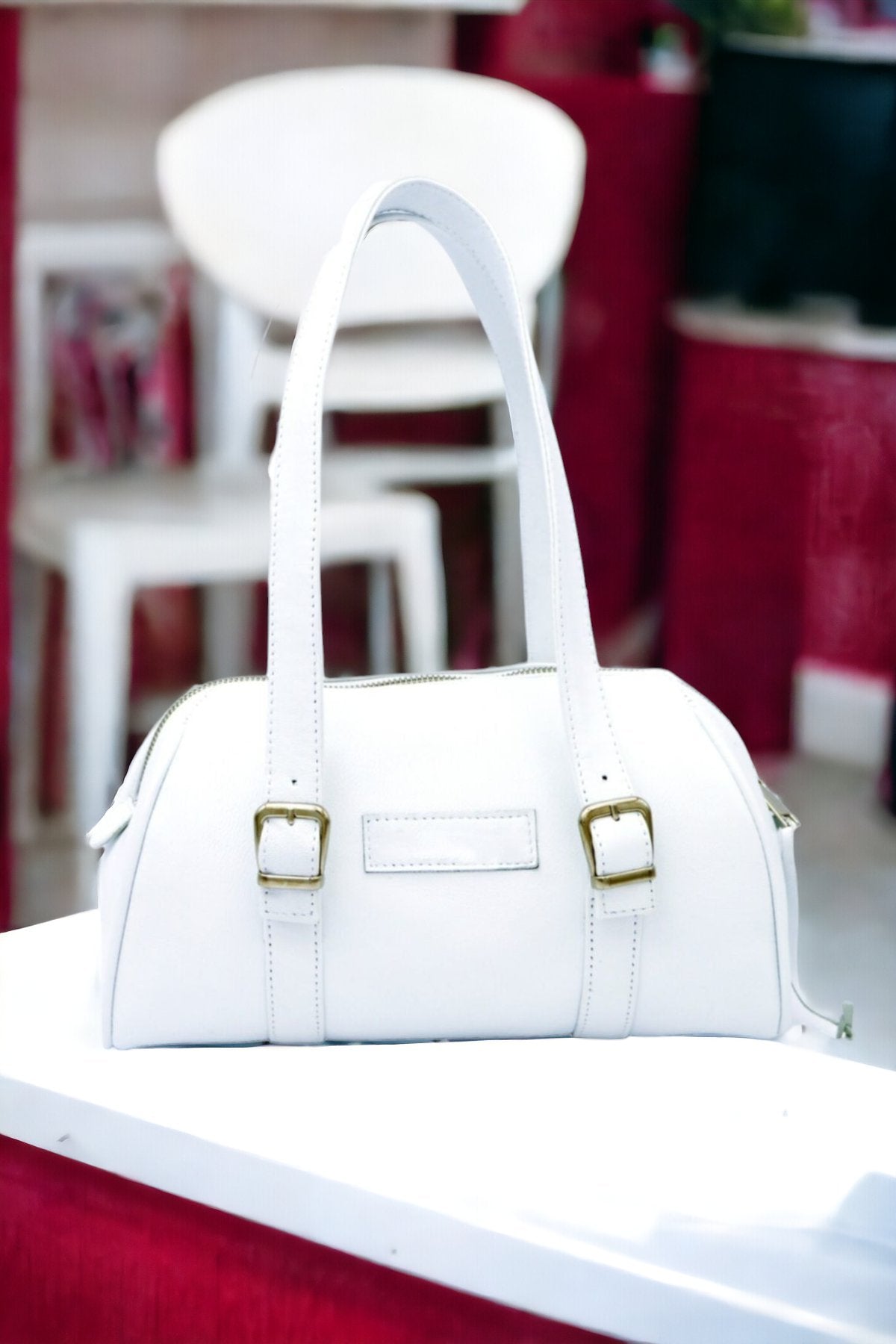 Genuine Leather Mini Shoulder Bag 7 Color  99percenthandmade White  