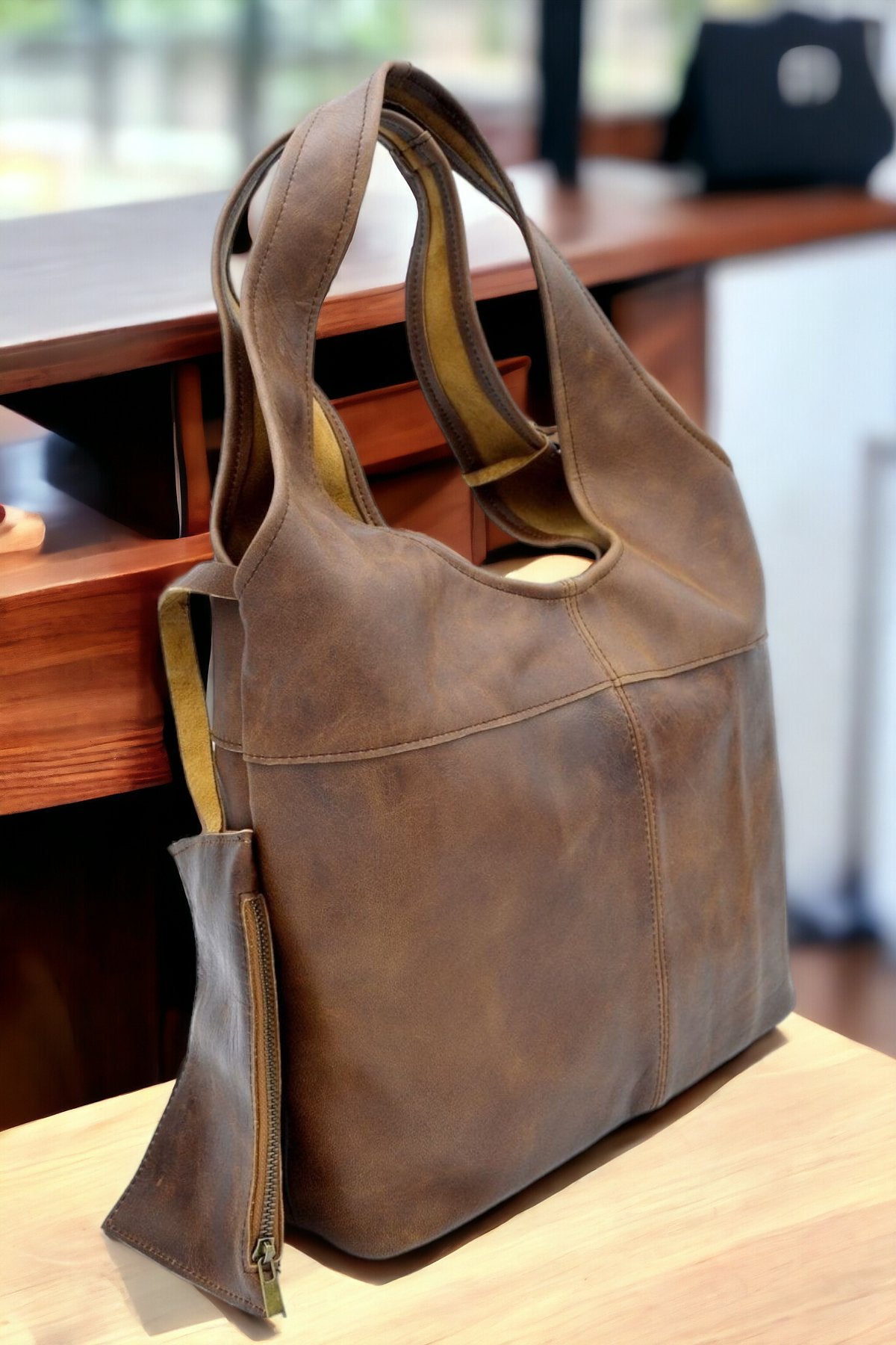 Genuine Leather Shoulder Bag - 9 Color Options  99percenthandmade Brown  