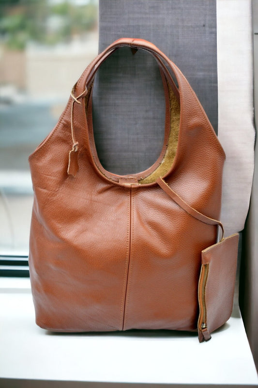 Genuine Leather Shoulder Bag - 9 Color Options  99percenthandmade Tan  