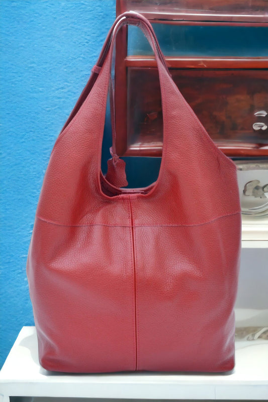 Genuine Leather Shoulder Bag - 9 Color Options  99percenthandmade Red  