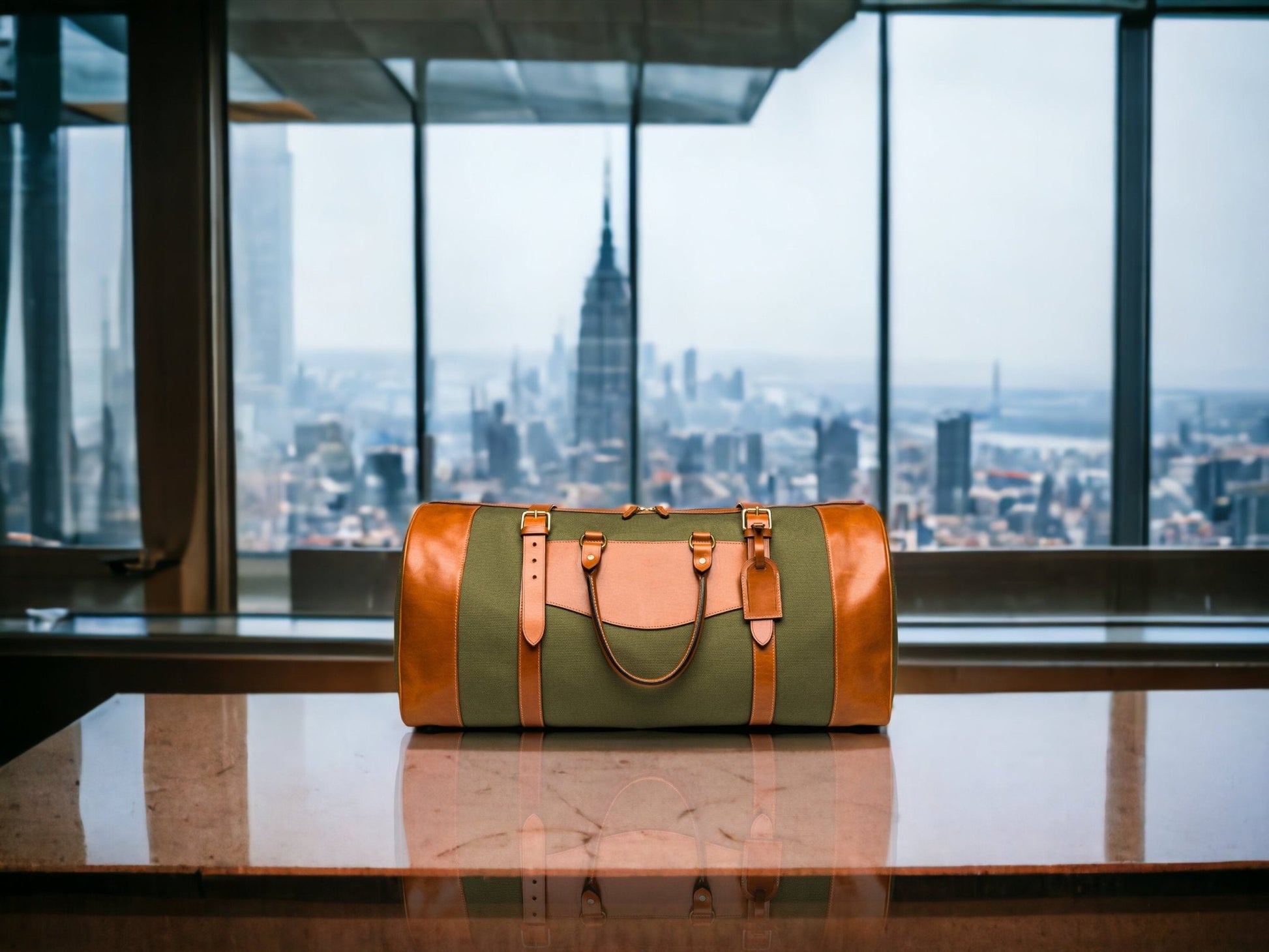 Green-Khaki-Cream, Weekender, Duffle bag, Monogrammed