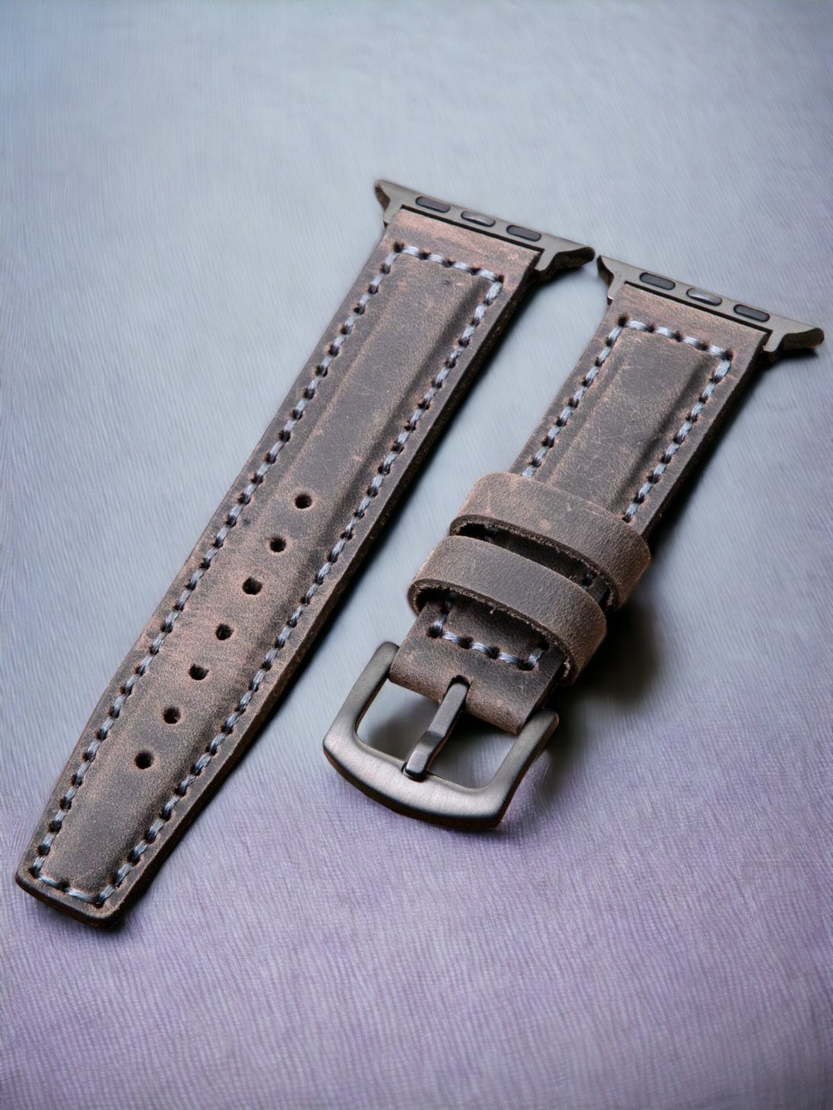 Grey Leather Apple Watch Extra Strap  99percenthandmade   