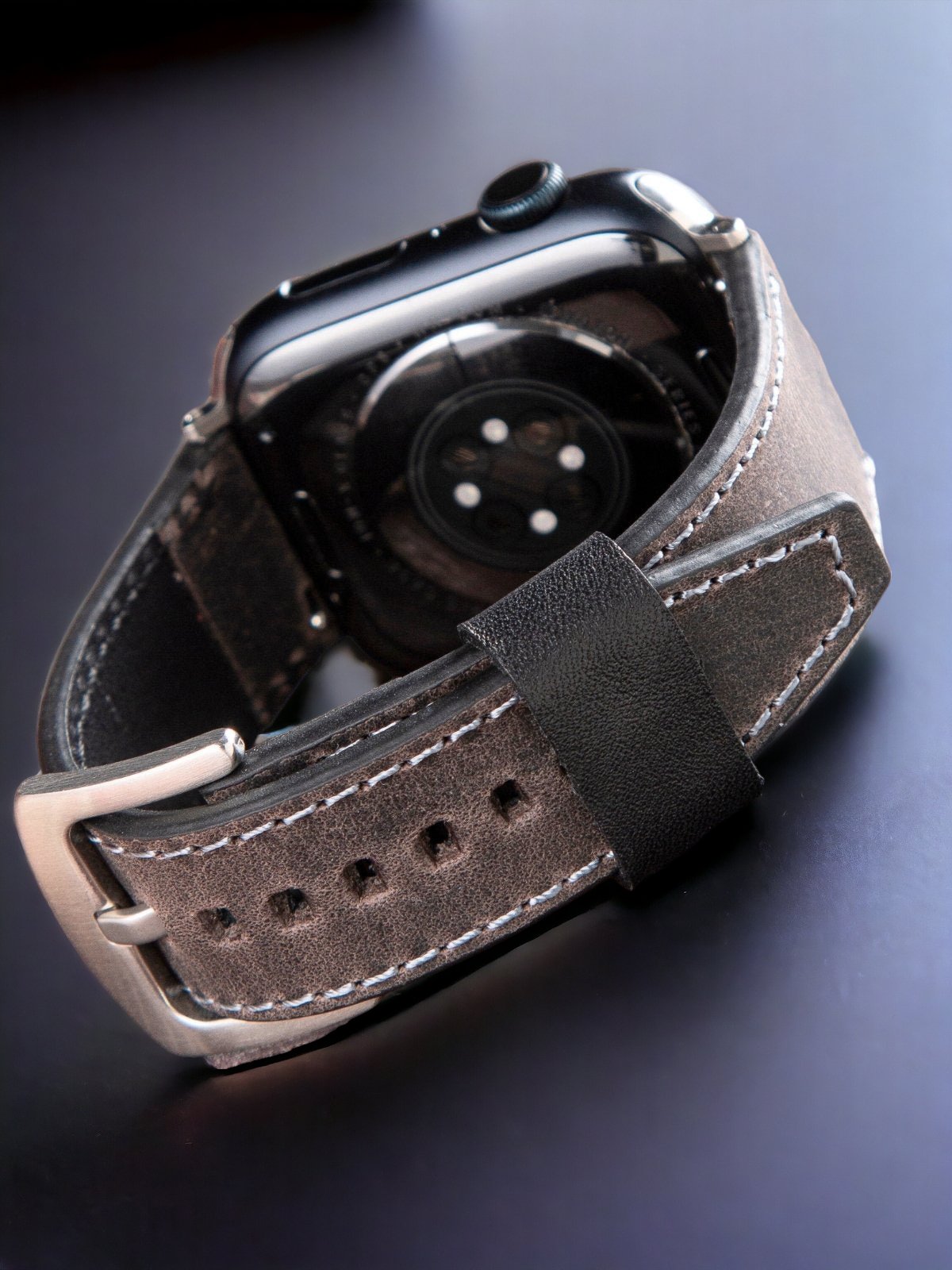 Grey Leather Apple Watch Extra Strap  99percenthandmade   