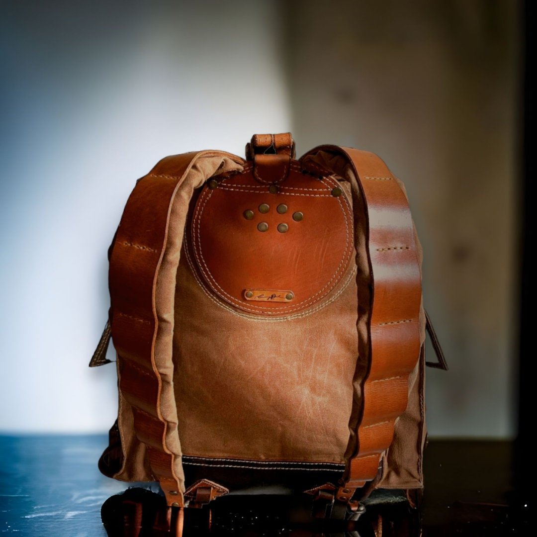 Handmade Camping Leather and Waxed Canvas Backpack for Travel bag, Camping bag, military bag | 40 Liter | Personalization for your request 99percenthandmade Handmade Camping Leather and Waxed Canvas Backpack for Travel bag, Camping bag, military bag | 40 Liter | Personalization for your request 99percenthandmade