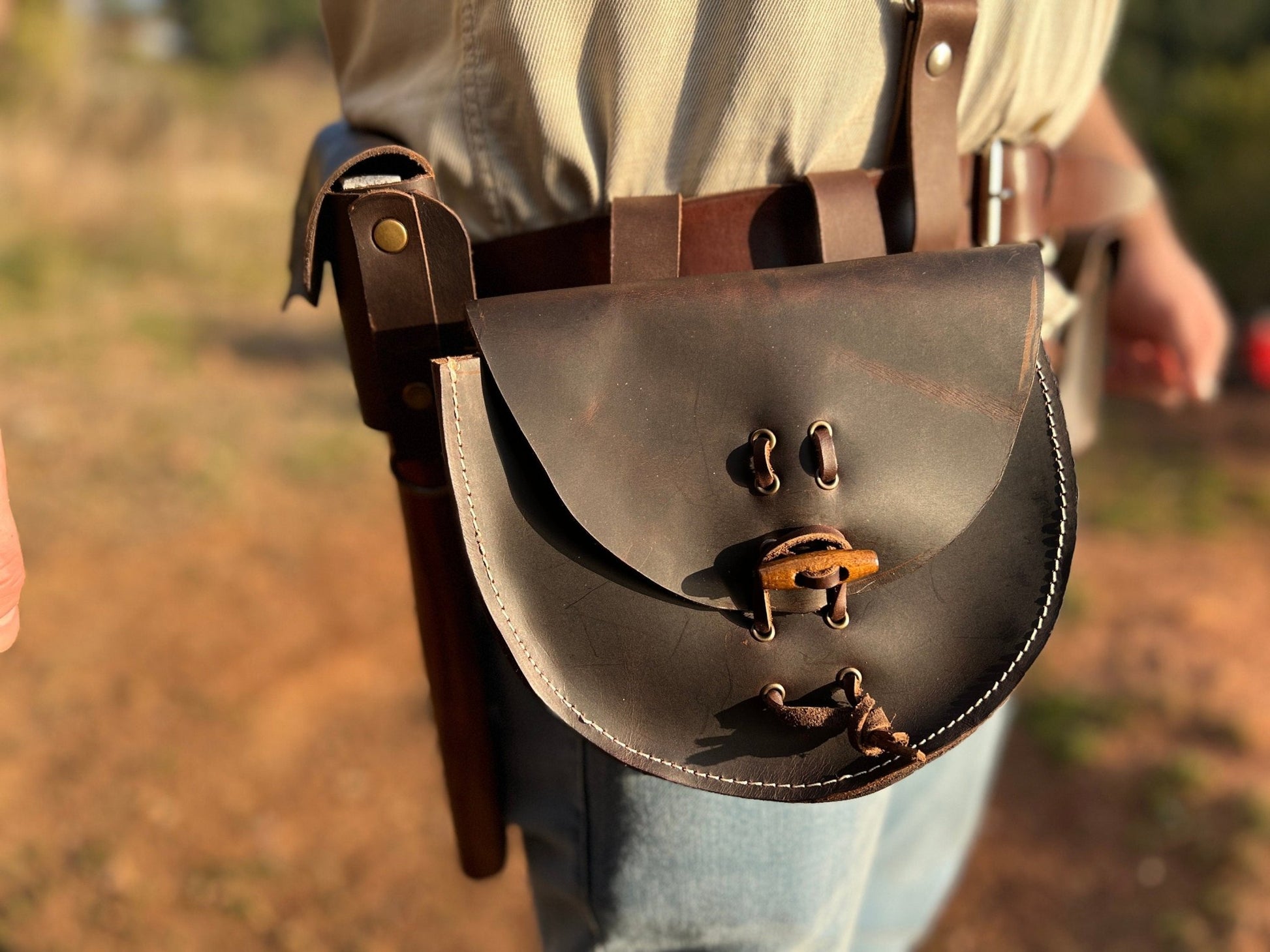 Handmade | Cartridge Bag | Hunting Belt and Suspenders Kit With Personalization | Belt Bag | Load Carrying Bag | Knife sheath  99percenthandmade   