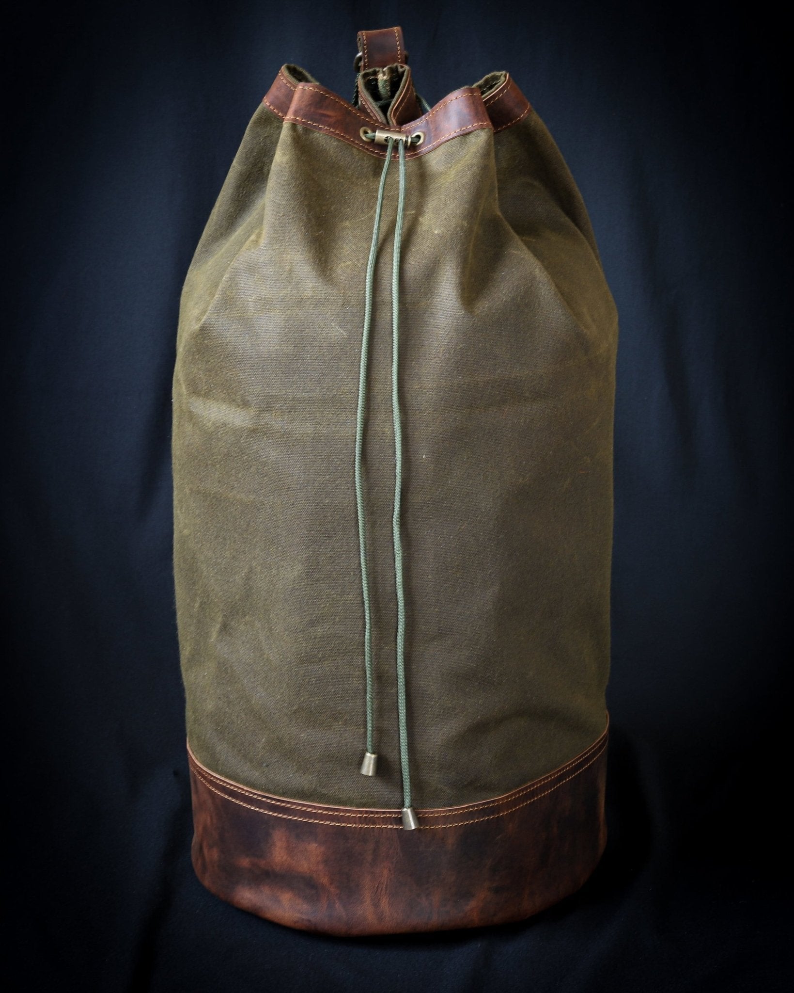 Handmade Genuine Green Leather and Waxed Canvas duffle Backpack for Travel, Camping | 40 Liters | Duffel Bag, large duffle backpack  99percenthandmade   