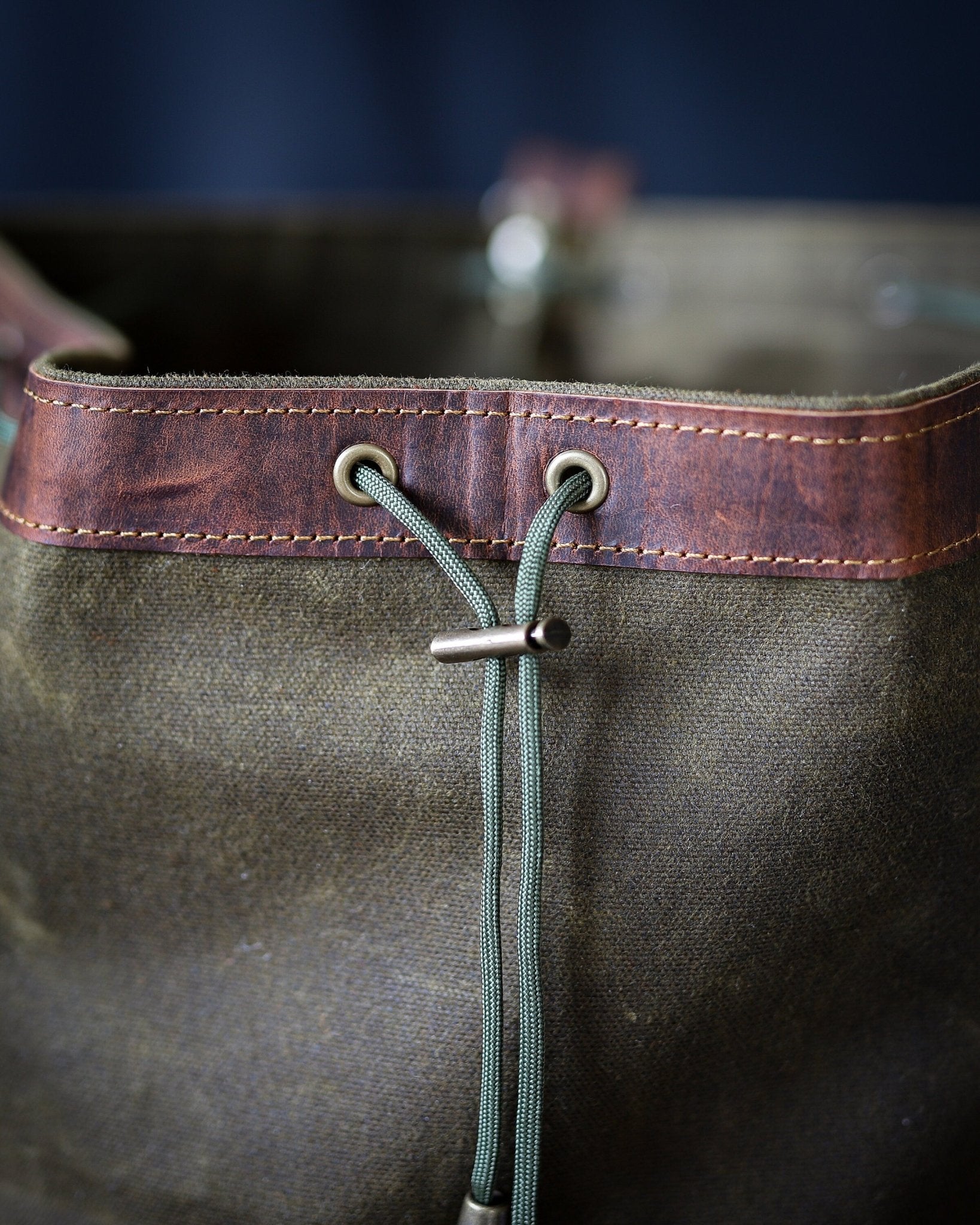 craftman sears d green leather backpack Handmade Genuine Green Leather and Waxed Canvas duffle Backpack for Tr