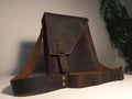 Handmade Grain Leather Crossbody Briefcase with 2 Colour, Messenger bag, Lawyer's Bag, Personalized Handbag, Work Bag , Gift For Him | 42 Cm  99percenthandmade Large:42x30x10 Dark Brown 