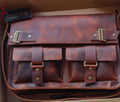 Handmade Grain Leather Crossbody with Hazelnut, Green, Tobacco Colour, Messenger bag, Lawyer's Bag, Personalized Handbag, Work bag | 44 Cm  99percenthandmade   