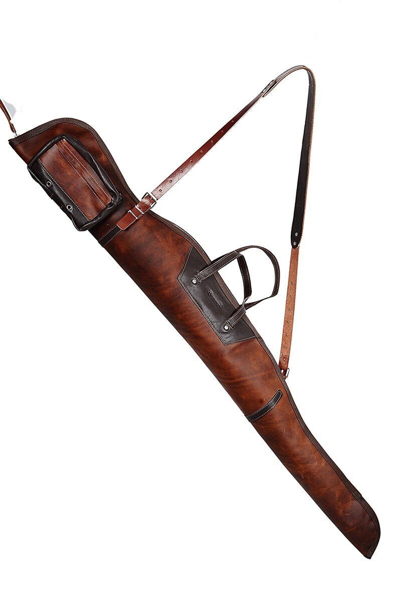 Handmade Leather and Canvas or Full Leather Rifle Shotgun Bag, 40 inch to 60 inch options  99percenthandmade   