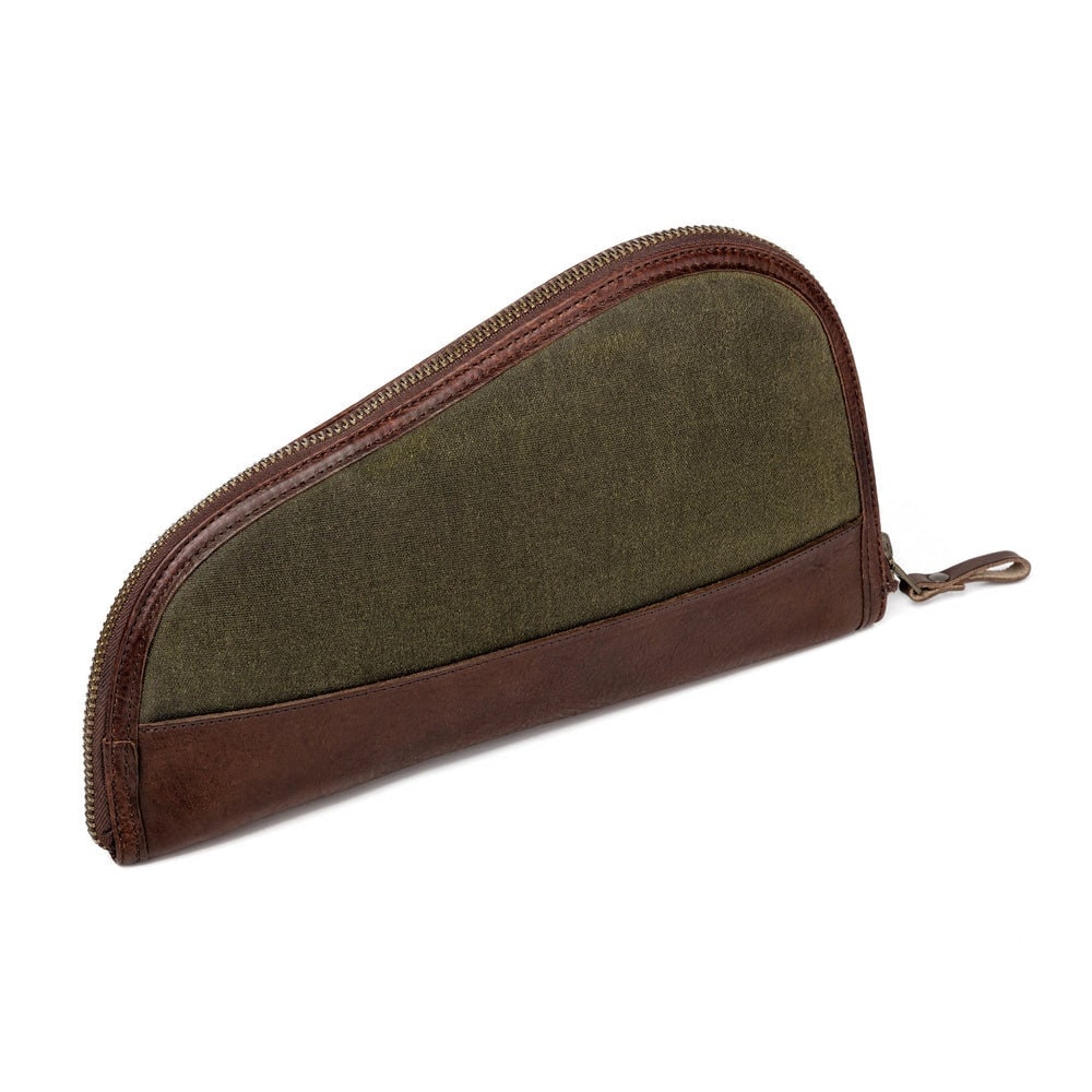 Handmade | Pistol Rug | Green-Brown Colour |  Gun Case | Gun Bag | Weapon Bag  | Wax Canvas and Leather | Hunting | Personalization gun rug 99percenthandmade   