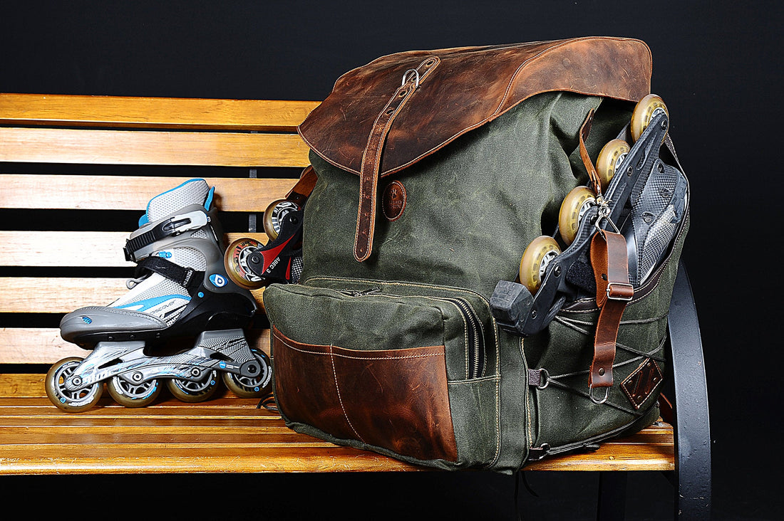 Handmade Roller Blade Backpack | Green, Brown, Black, Blue Colors | 20 Liter, 30 Liter, 40 Liter options  99percenthandmade   