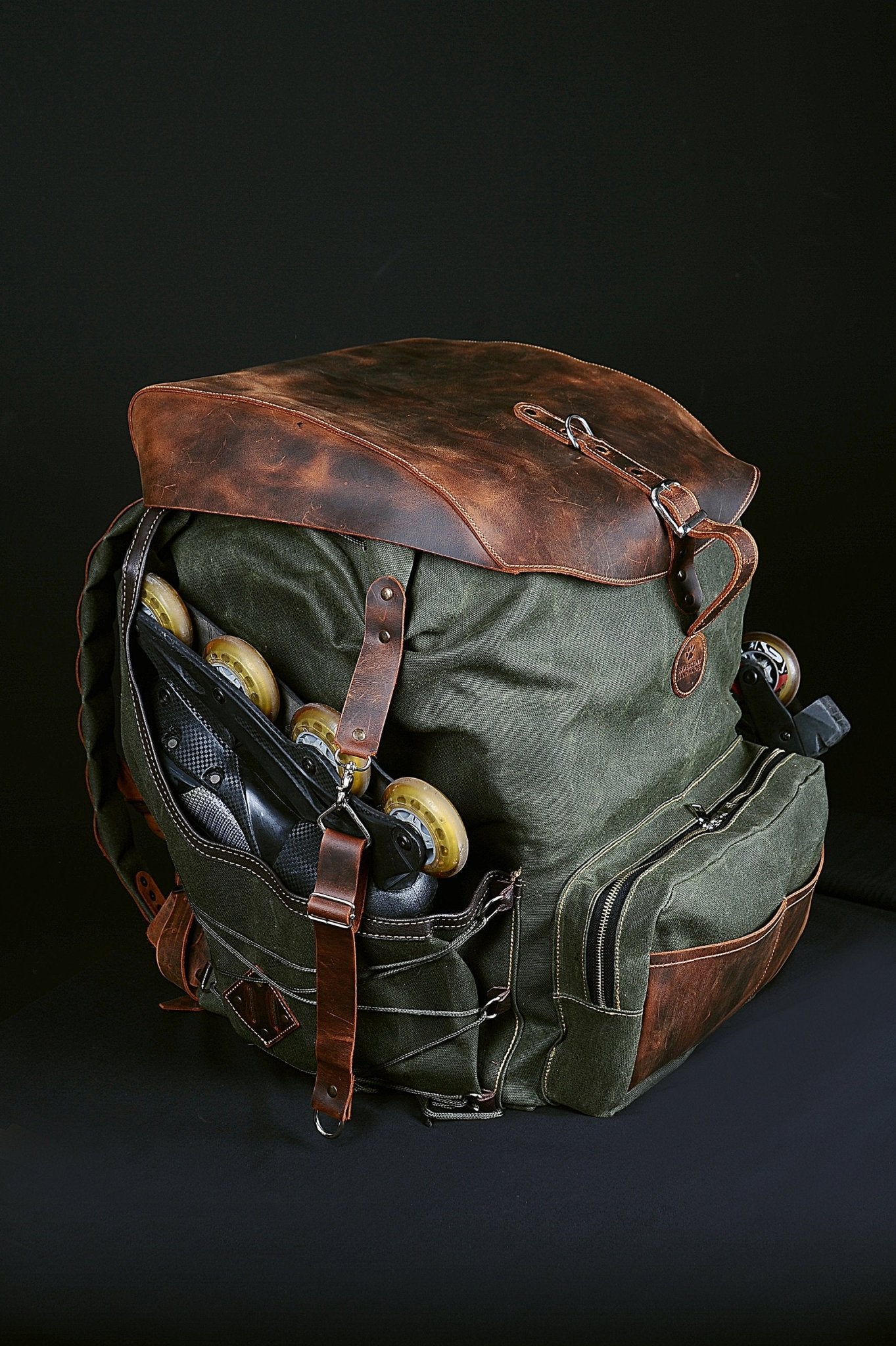 Handmade Roller Blade Backpack | Green, Brown, Black, Blue Colors | 20 Liter, 30 Liter, 40 Liter options  99percenthandmade   
