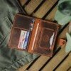 Handmade Wallet with 2 Colour Tobacco, Black Personalized Wallet | You can Engrave inside outside of Wallet  99percenthandmade   