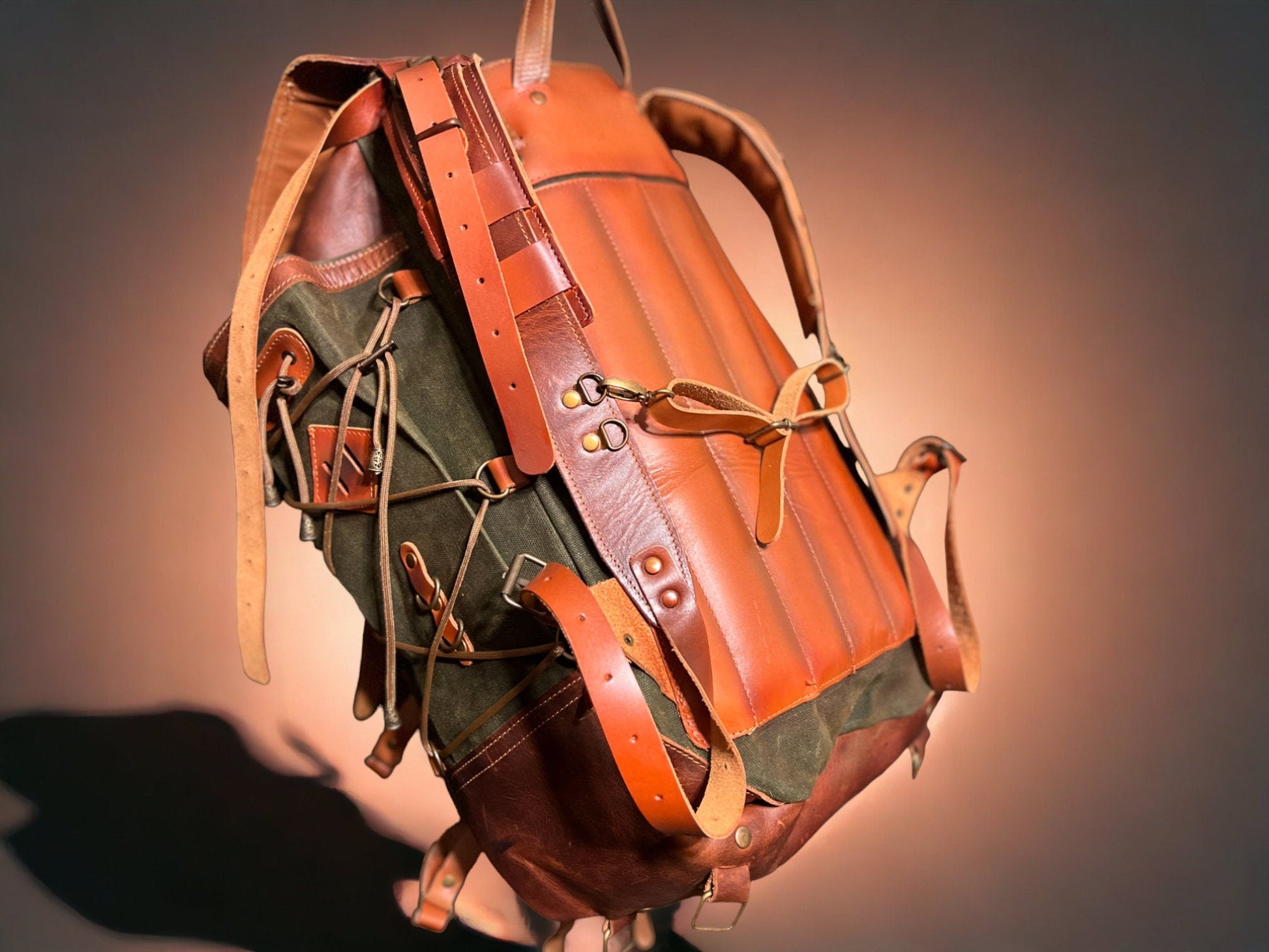 canvas baseball leather backpack Leather Backpack | Daily Use