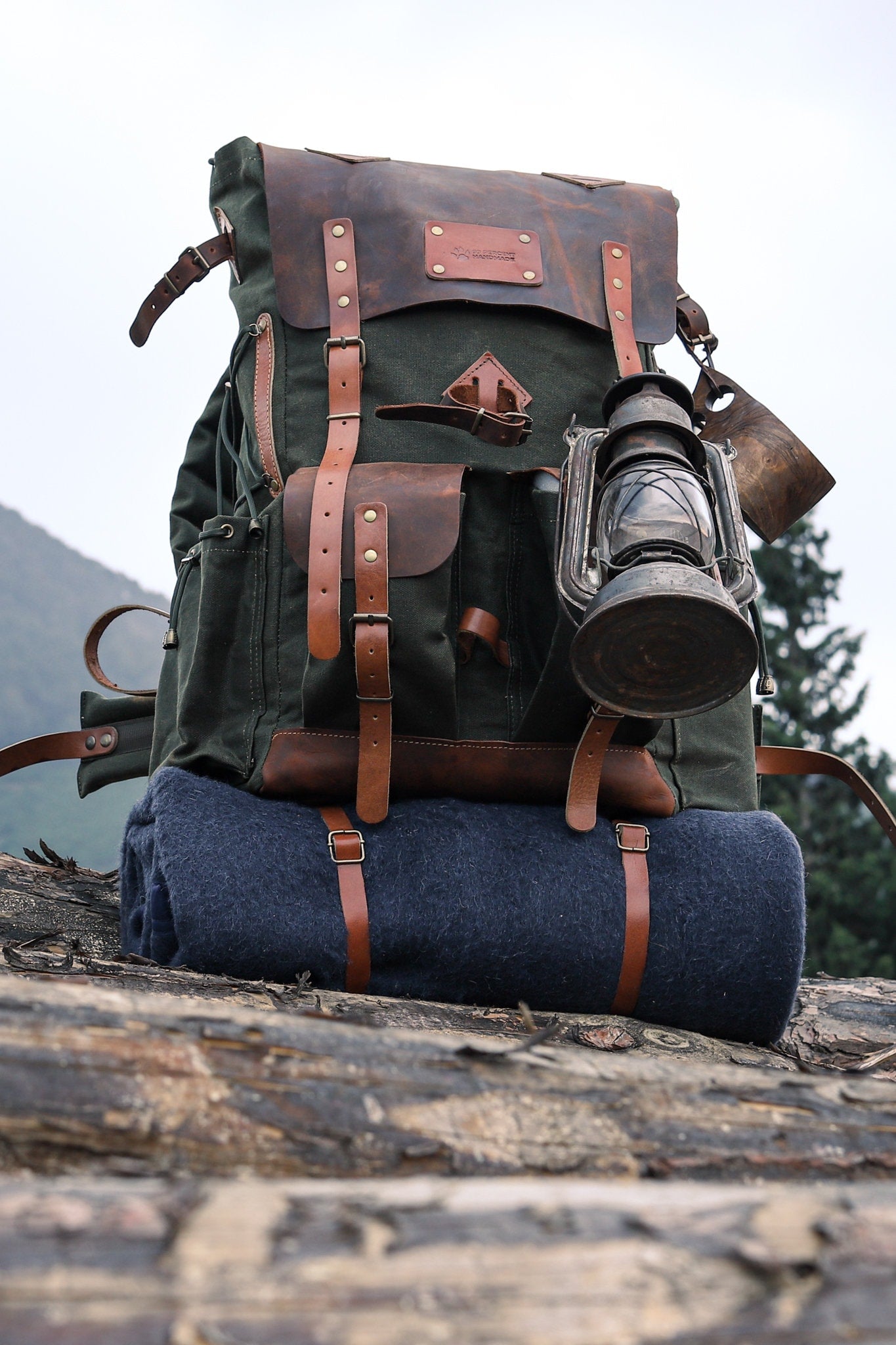 Extra large | Leather | Canvas Backpack