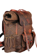Hiking | Hiking Backpack | Hiking Bag | Leather and Canvas Backpack | Leather | Canvas | Camping Backpack | Bushcraft  | Camping | Rucksack bushcraft - camping - hiking backpack 99percenthandmade   