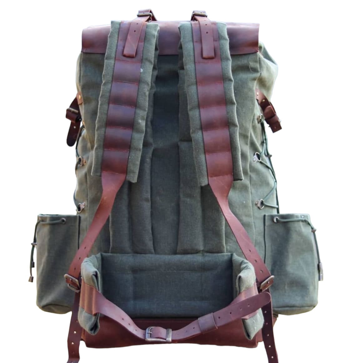 Backpack-Rucksack: Bushcraft, Camping, Hiking. Brown, Green