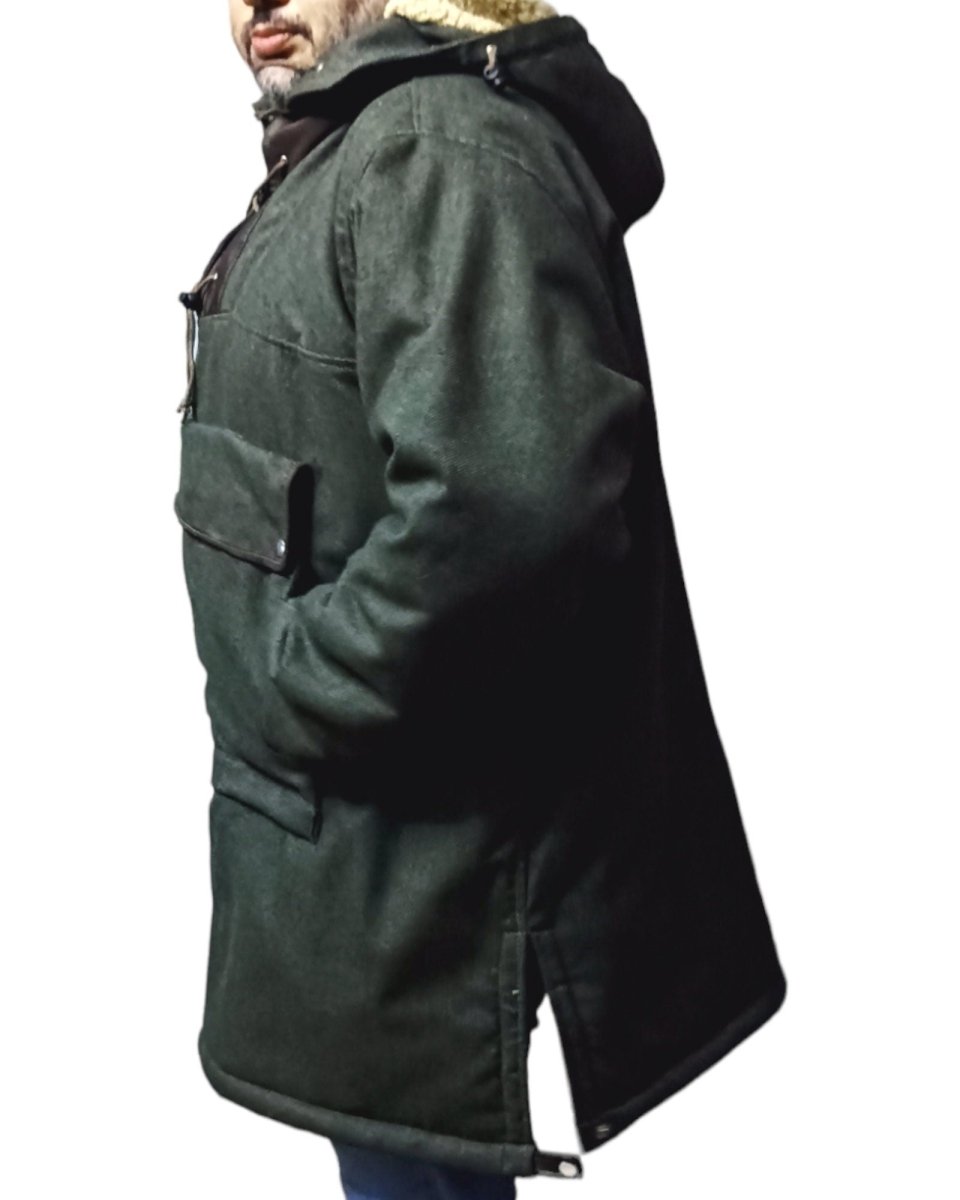 New model Bespoke Green Anorak Camping , You will be ready for adventure, Best Protection For Cold, Full Handmade 99percenthandmade