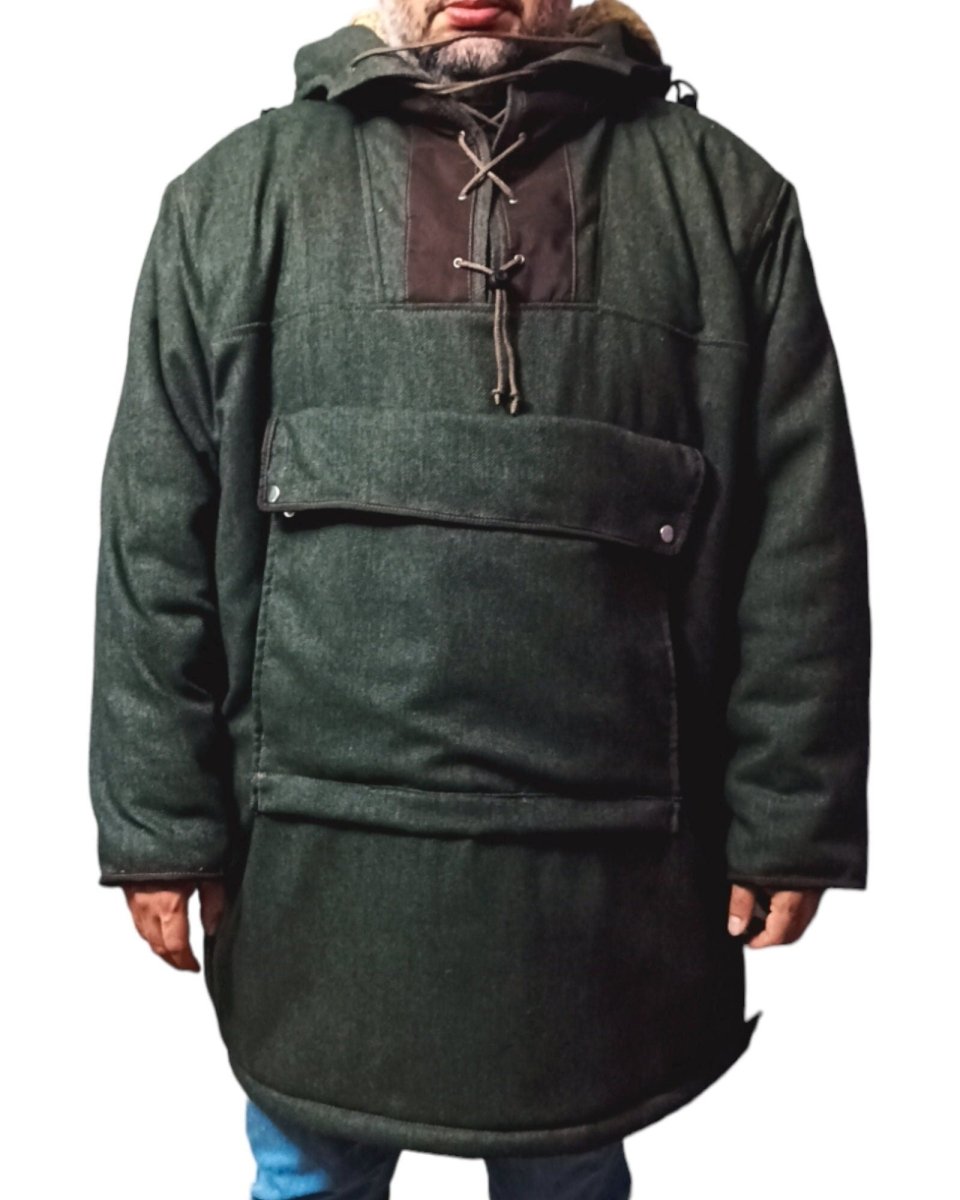 New model Bespoke Green Anorak Camping , You will be ready for adventure, Best Protection For Cold, Full Handmade 99percenthandmade