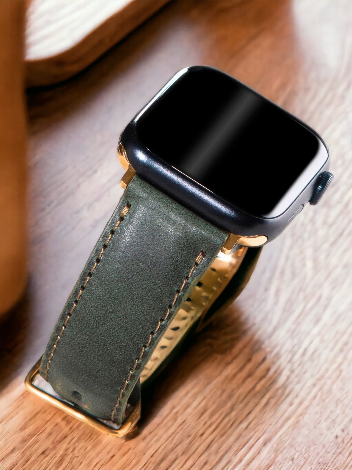 Khaki Leather Apple Watch Strap  99percenthandmade   