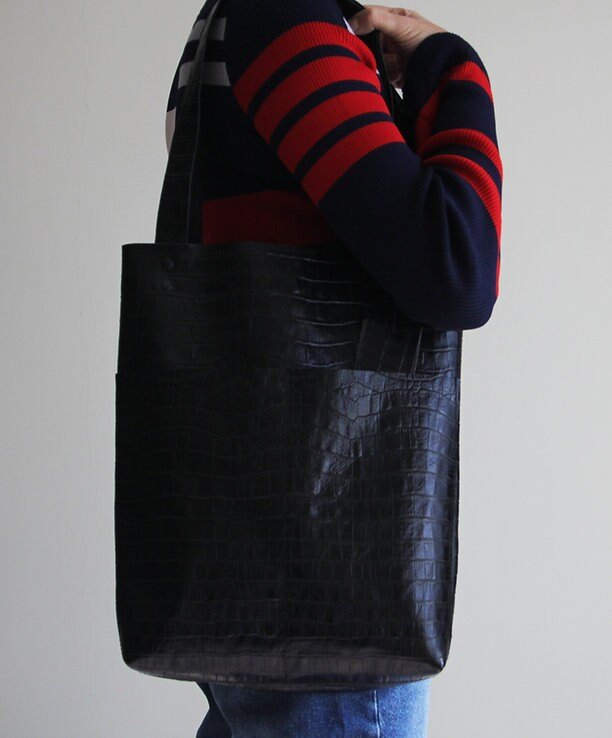 Krock Black Leather Handmade Long Bag Special Designer Design  99percenthandmade   