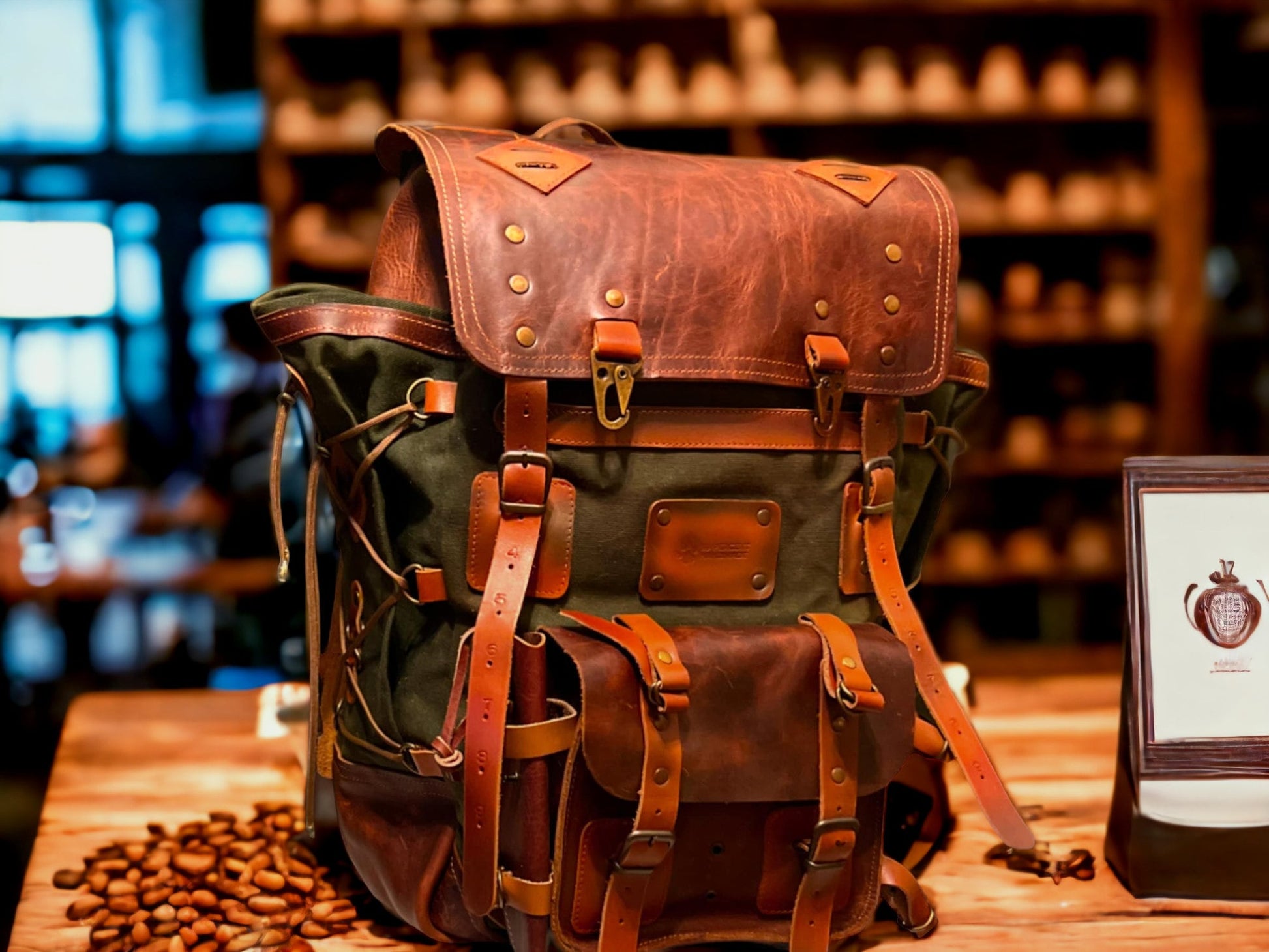 Laptop Backpack suitable for 2 Laptop with detachable laeather case  99percenthandmade   
